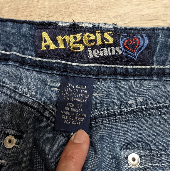 Angels Dark Wash Straight Leg Jeans - Picture 4 of 6
